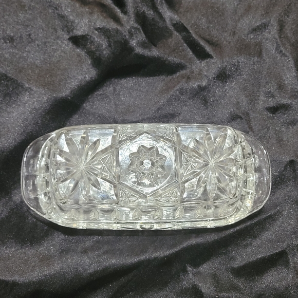 Vintage Anchor Hocking Star of David Butter Dish With Lid~Perfect Condition - Picture 4 of 6